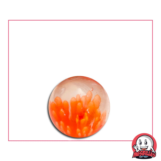 1 Bille Art Pissenlit Orange 16 mm verre de Bohème