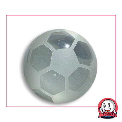 Grande bille Balle Foot Fond Plat Cristal Verre de Bohême 40 mm