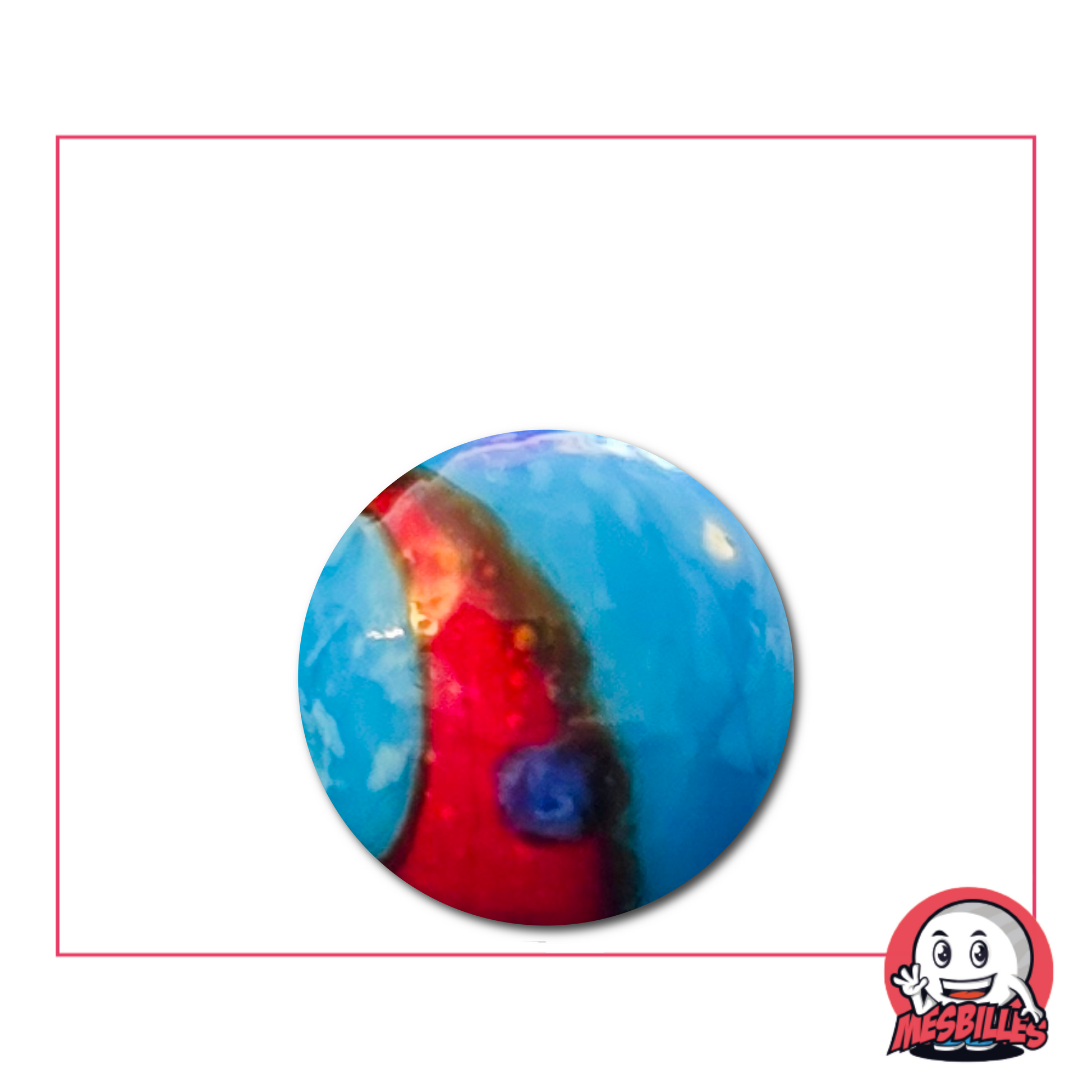 Murmeln Big Bang blau und rot 16 mm – optische Explosion intensiver Farben