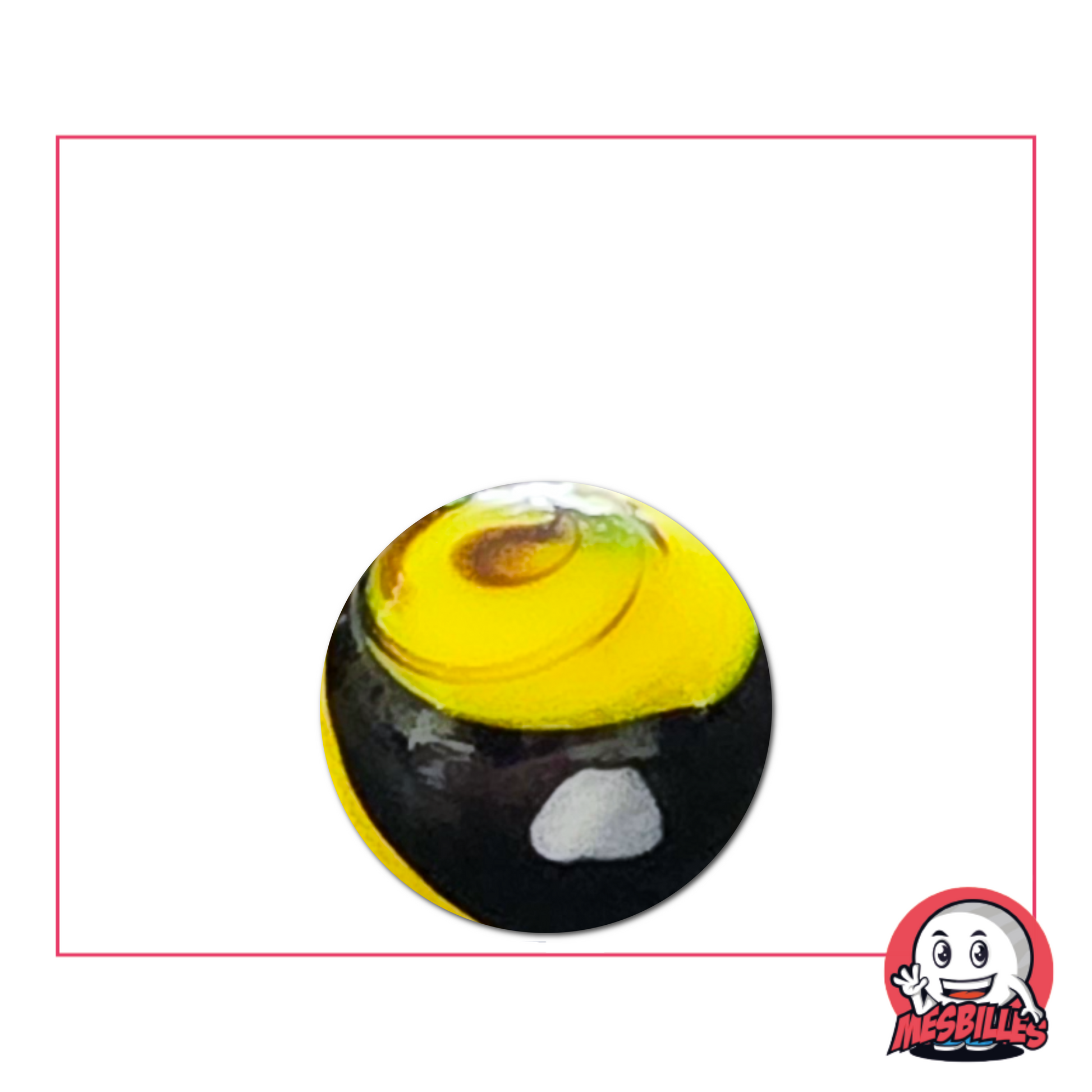 Murmeln Big Bang gelb und schwarz 16 mm – auffälliger Kontrast zwischen Licht und Dunkelheit