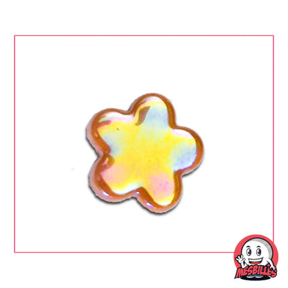 Bille Extra-plate Fleur en verre Brillant aux reflets Caramel : elle est utilisée pour décorer, jouer et collectionner.