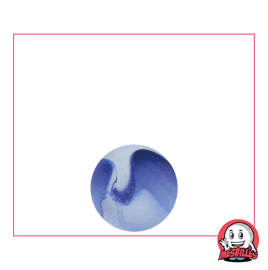 MeineMurmeln - Murmeln aus mattiertem Glas, blau gestreift, 14 mm