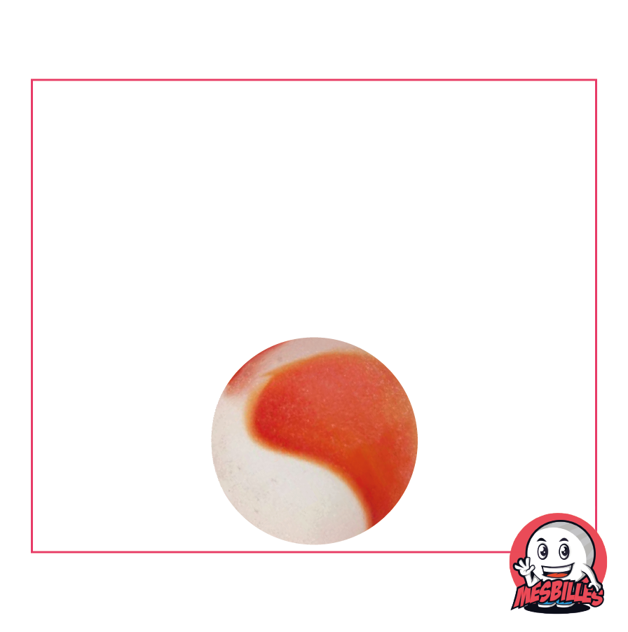 MeineMurmeln - Glasmurmel Mattiert, Murmel Mattiert mit roten Streifen 14 mm