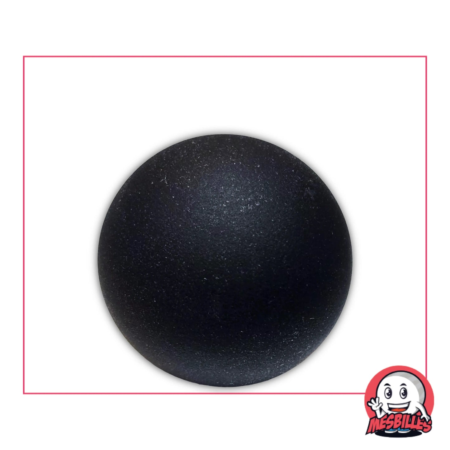 Bille Iceberg Noir 30 mm mate – bille ronde en verre de Bohème noire au toucher givré, création originale MesBilles