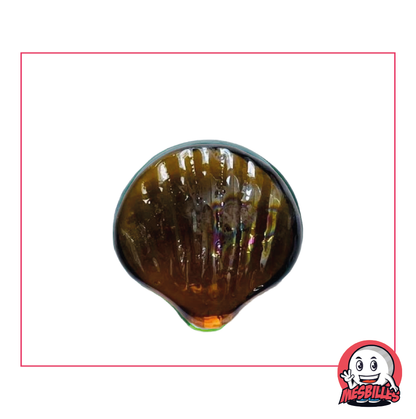 Bille Coquillage Ambre en Verre Translucide - Décoration et Jeu Exotique - MesBilles