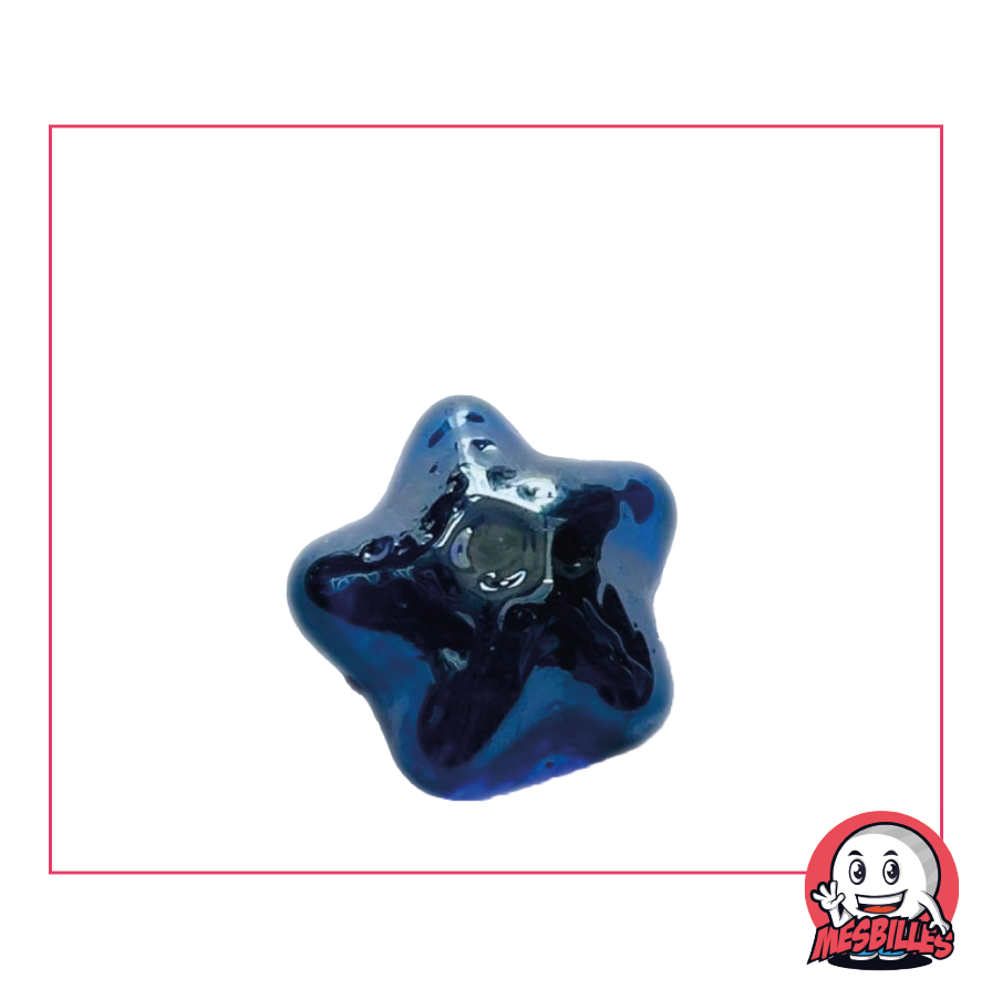 Murmeln Seestern aus transluzentem nachtblauem Glas, flache Form, Größe 35 mm – MeineMurmeln