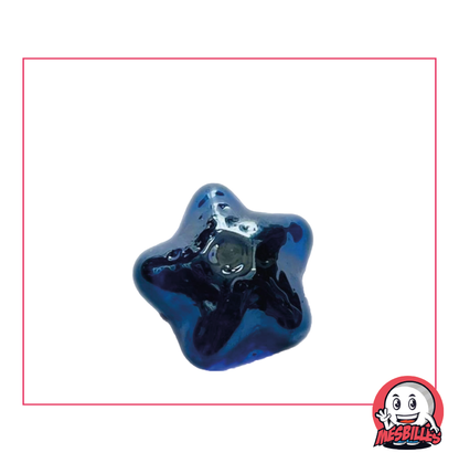 Murmeln Seestern aus transluzentem nachtblauem Glas, flache Form, Größe 35 mm – MeineMurmeln