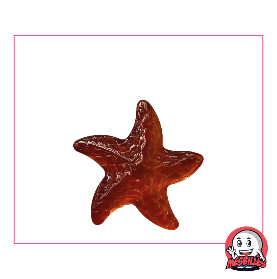 Extraflache Murmel in bernsteinfarbenem Transluzentglas, Größe 25 mm – MeineMurmeln