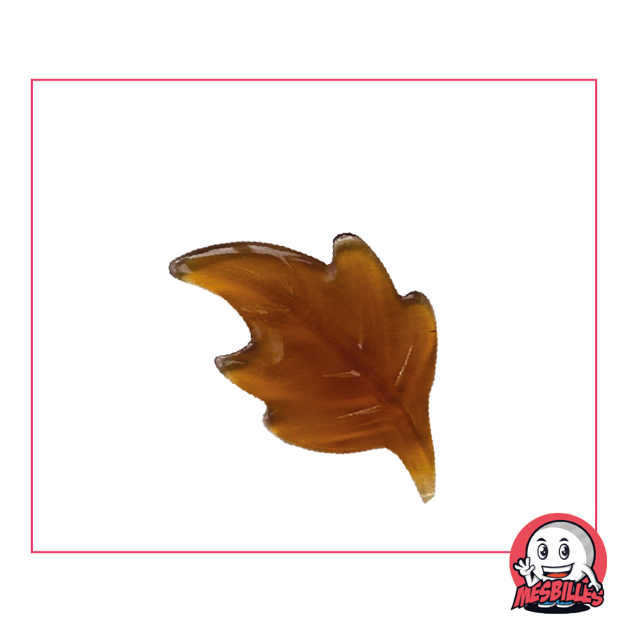 Extraflache Murmeln Blatt Bernstein aus transluzentem Glas – Dekoration, Spiel und Sammeln – MeineMurmeln