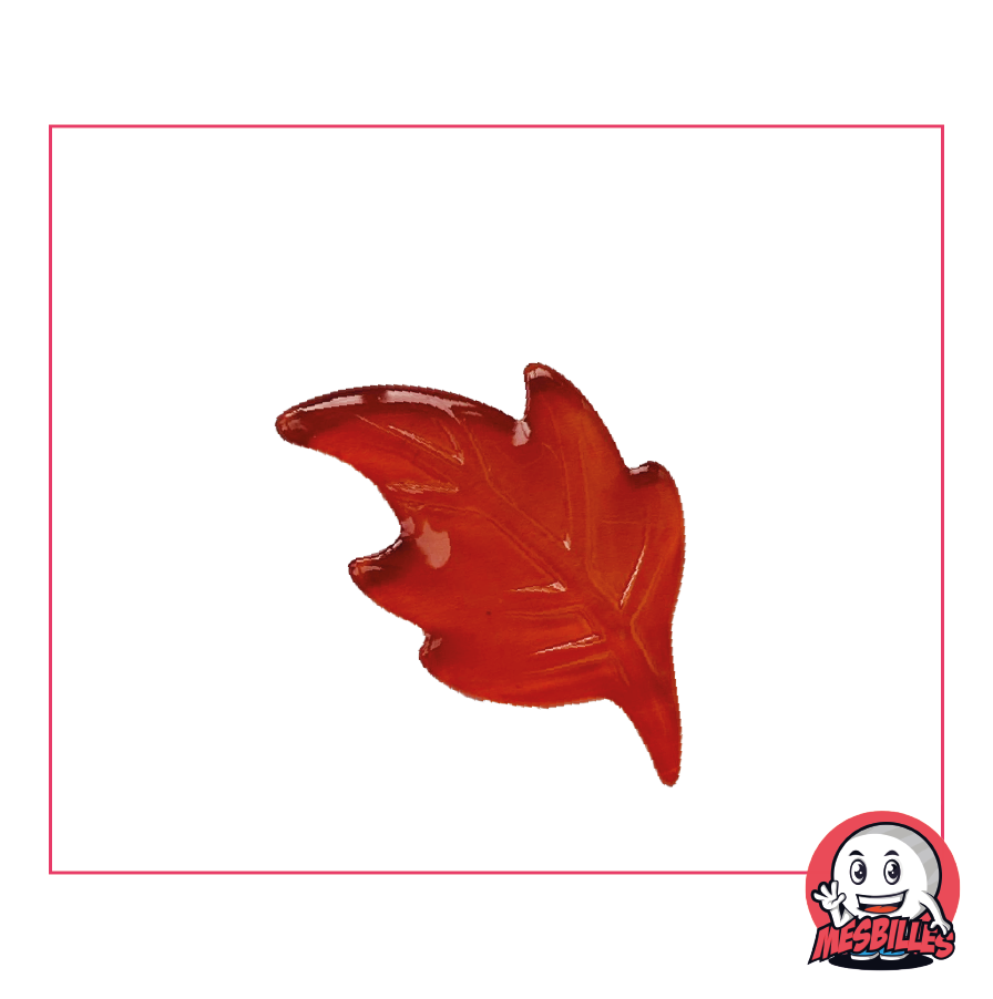 Extra-flache Murmeln Blatt Orange aus Transluzentem Glas - Dekoration, Spiel und Sammlung - MeineMurmeln