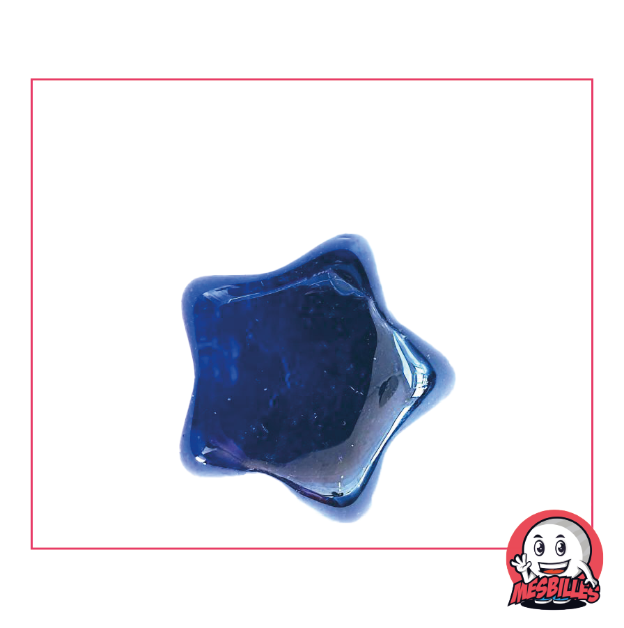 Hollywood-Murmel aus transluzentem Glas, dunkelblau, flache Form, Größe 2 cm – MeineMurmeln