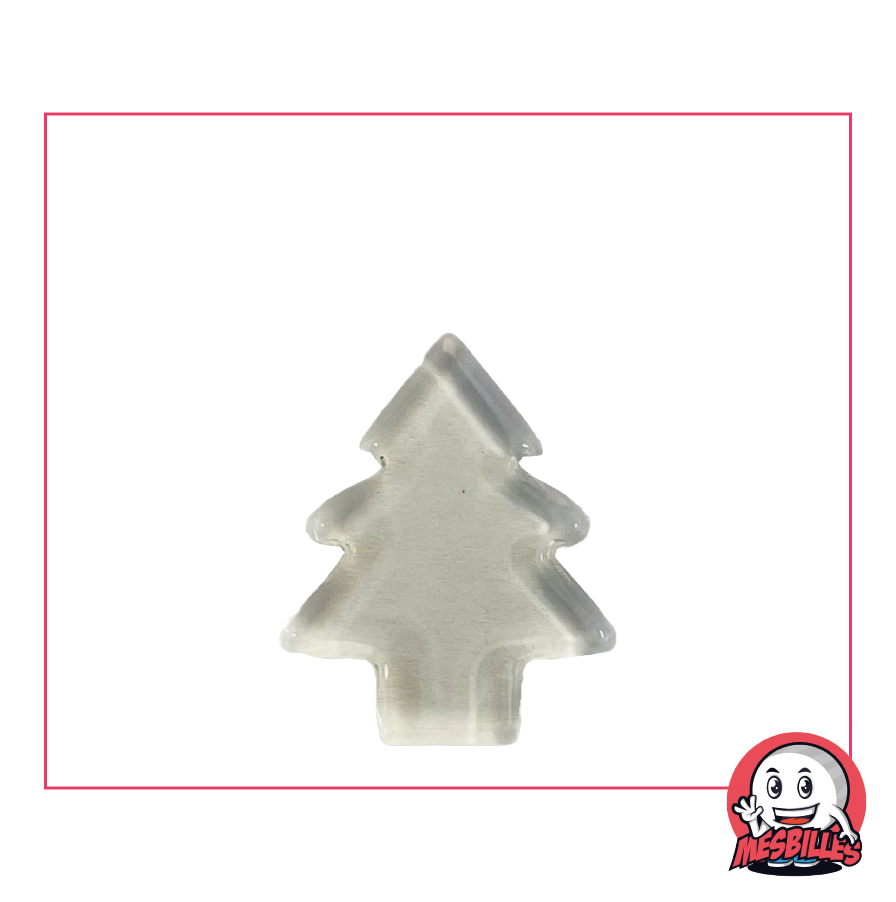 Bille Extra-Plate Sapin Cristal en Verre Translucide - Décoration et Jeu Magique - MesBilles