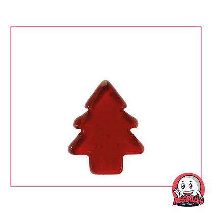 Bille Extra-Plate Sapin Rouge en Verre Translucide - Décoration et Jeu Festif - MesBilles
