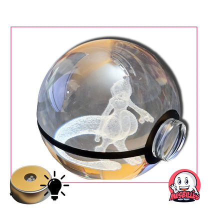 Support lumineux et sa bille Mewtwo&nbsp;50 mm version « Dresseur » : attrapez-la avant qu’elle ne s'échappe ! ⚡