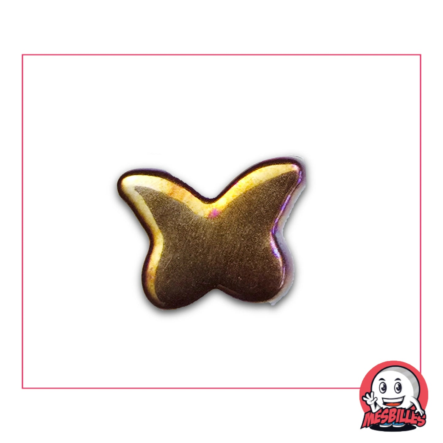 Bille Extra-plate Papillon en verre Brillant Caramel&nbsp;: elle est utilisée pour décorer, jouer et collectionner.