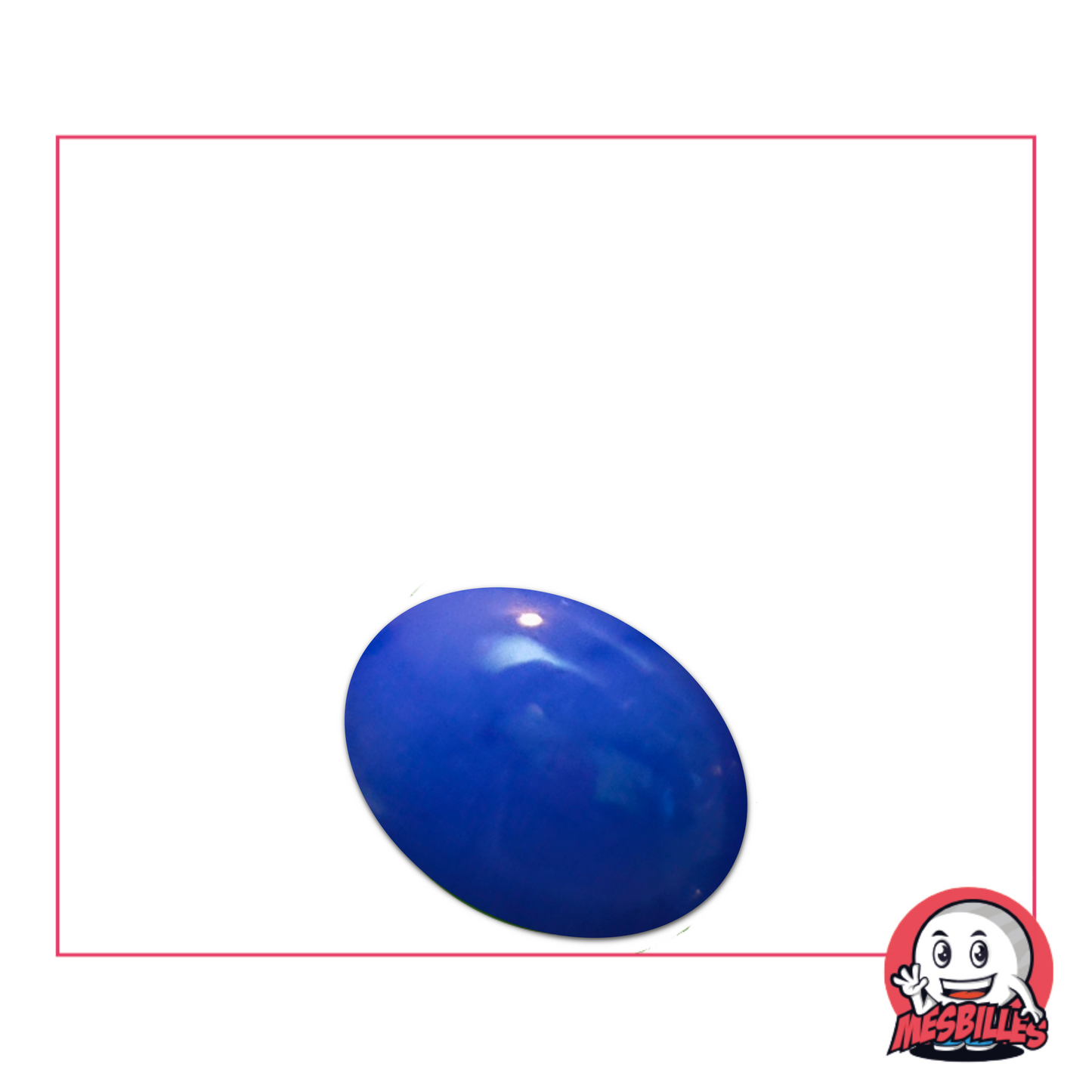 Flache Murmeln Perlblau 18 mm – matte blaue Glasmurmel mit satinierter und weicher Oberfläche