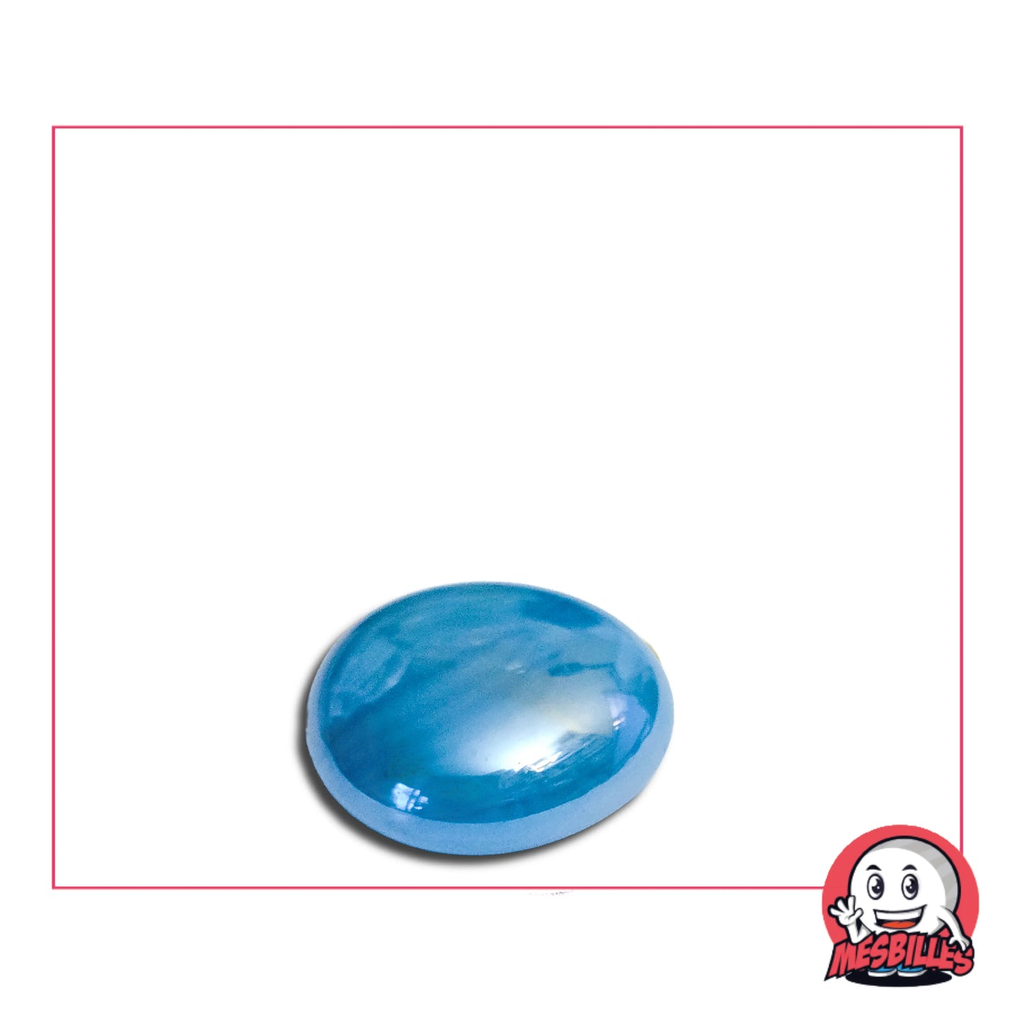 Cette bille Plate Glossy Bleu-Clair 18 mm est également nommée Bille Galet en Verre, elle est utilisée pour Jouer, Décorer ou Collectionner.&nbsp;