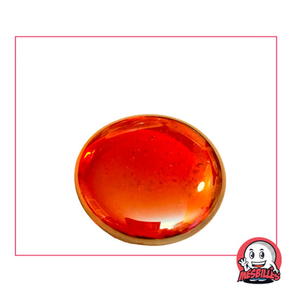Très Grande Bille Plate en verre Translucide et Brillant de Couleur Orange - Pour Jouer, Décorer ou Collectionner, avec MesBilles.