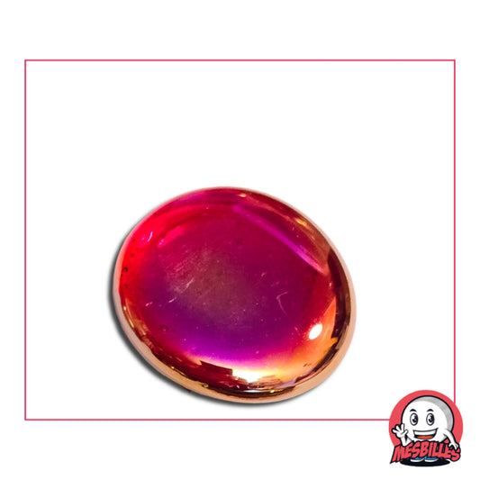 Très Grande Bille Plate en verre Translucide et Brillant de Couleur Rouge - Pour Jouer, Décorer ou Collectionner, avec MesBilles.