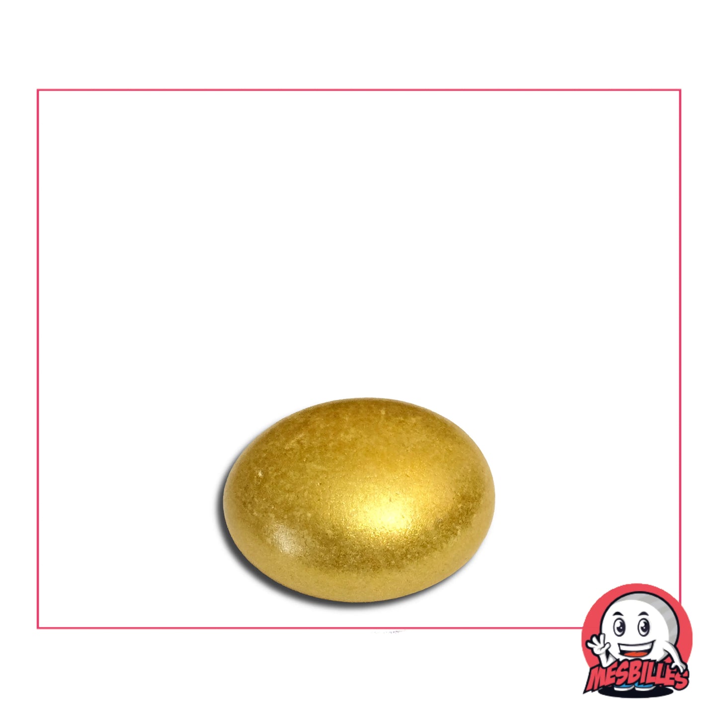 Cette bille Plate Métallisé Doré 18 mm est également nommée Bille Galet en Verre, elle est utilisée pour Jouer, Décorer ou Collectionner. Le saviez-vous, Pourquoi la bille plate dorée en verre est-elle si confiante ? Parce qu'elle sait qu'elle vaut de l'or !