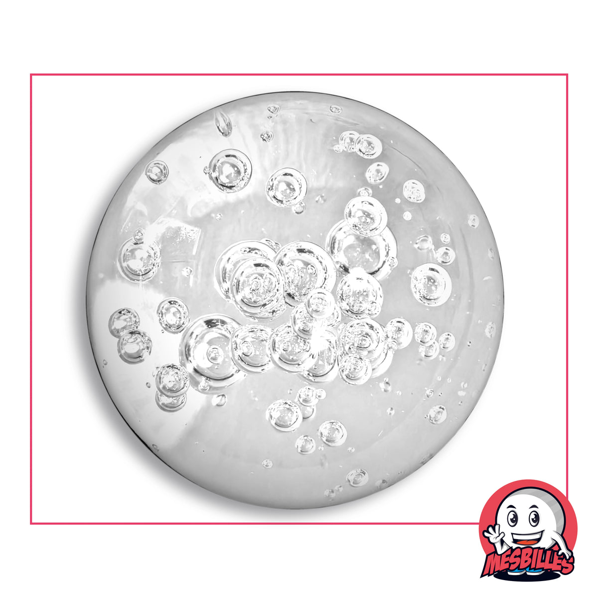 Grande bille Presse-Papiers Bulles Cristal Verre de Bohême 50 mm