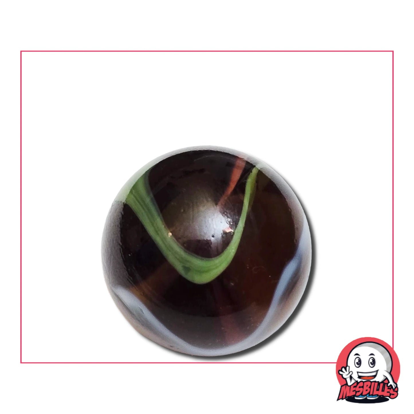 Bille en verre Stégosaure de 25 mm