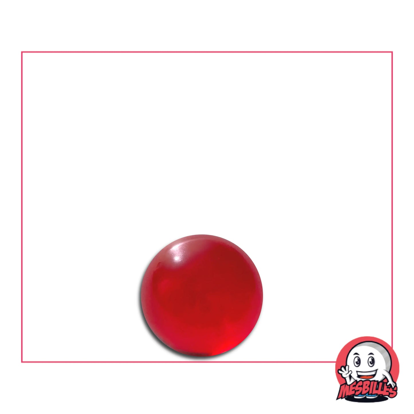 Toute petite Bille de 6 mm de Diamètre, en Cristal de Bohême de couleur Rouge et Translucide.