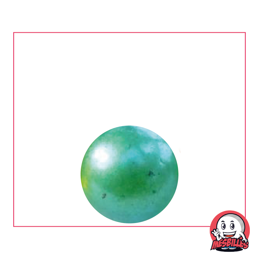 Bille Vert Flou de 16 mm, sphère de verre vert translucide à l'aspect laiteux
