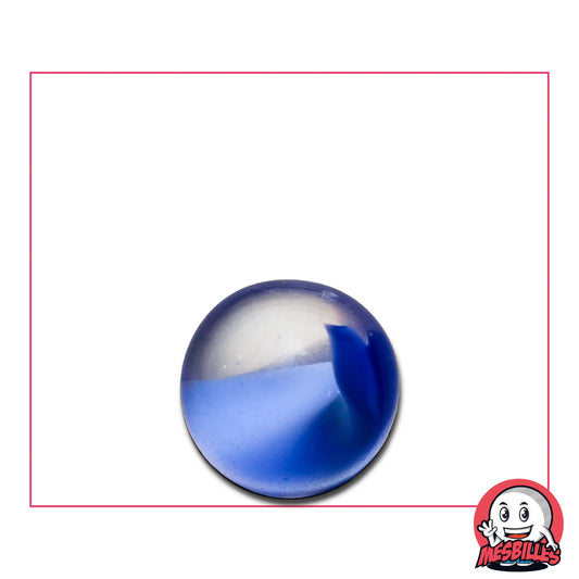 Bille d'Art Plume Bleu, bille en verre de Bohême de 16 mm. La légèreté d'une plus dans une bille d'art.