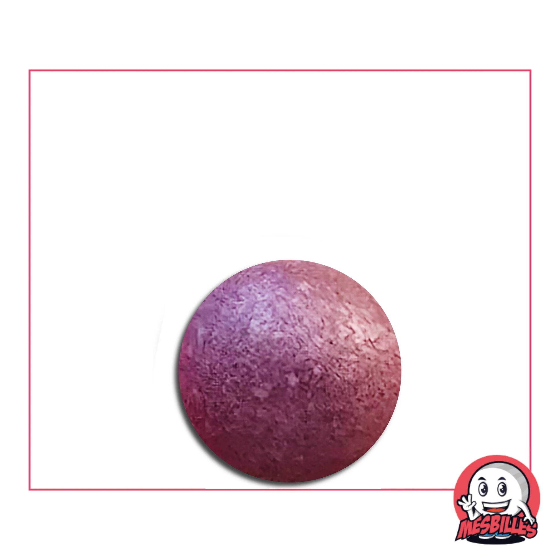 Bille en terre rose brillant 14 mm ; pièce artisanale française à la couleur éclatante et au charme traditionnel