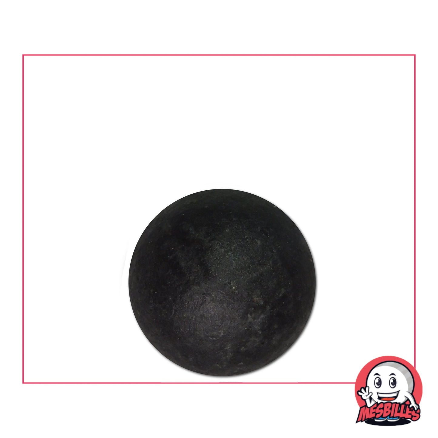 Bille en terre noire 16 mm ; pièce artisanale française au style authentique et à la teinte profonde