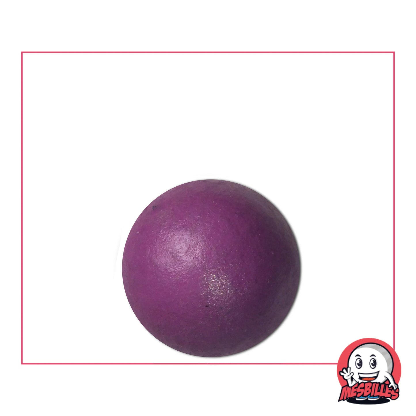 Bille artisanale en terre violette 16 mm ; fabrication française avec finition mate et style unique