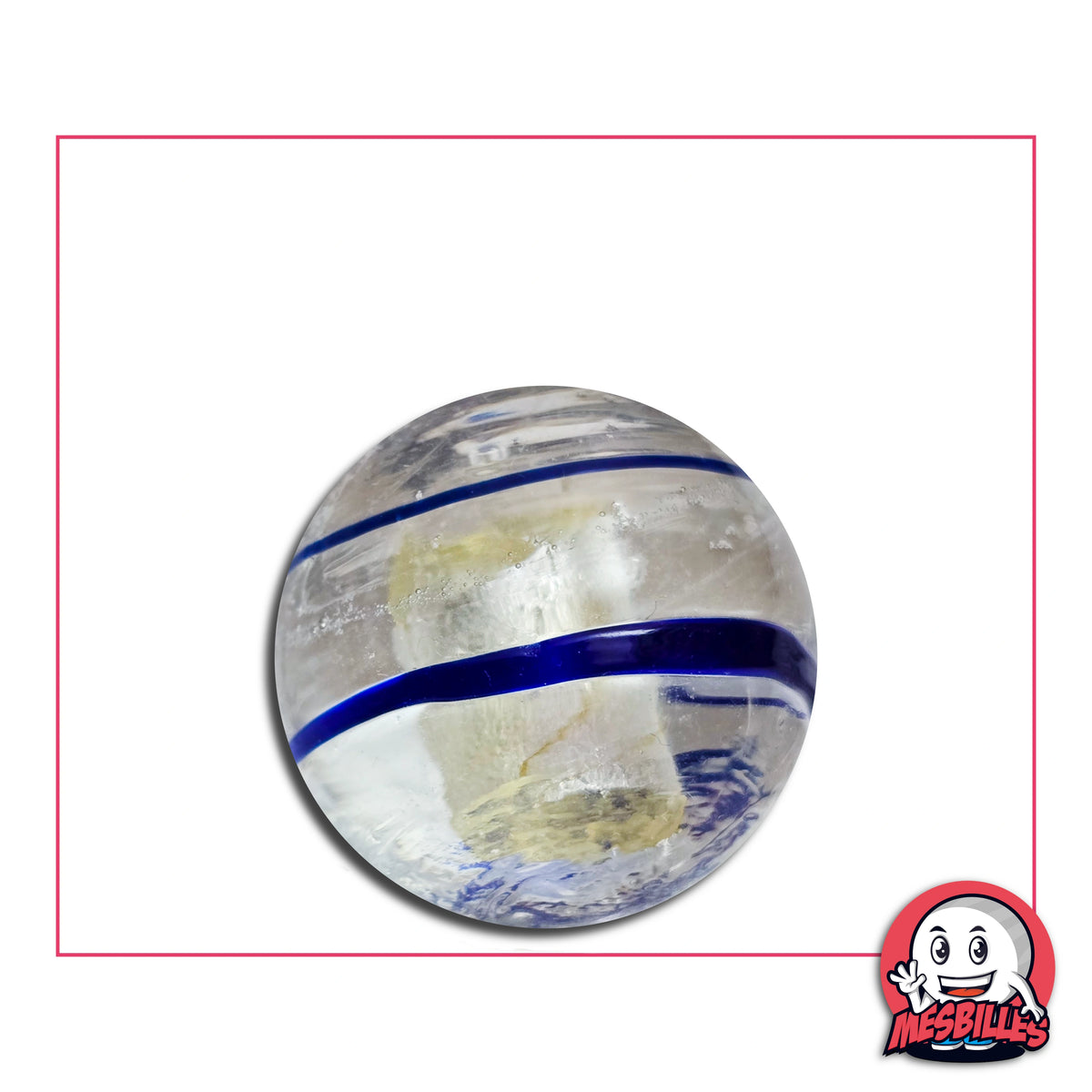 Calot Tourbillon Bleu Nuit 25 mm KimPlay Collector transparent avec grandes spirales bleu foncé