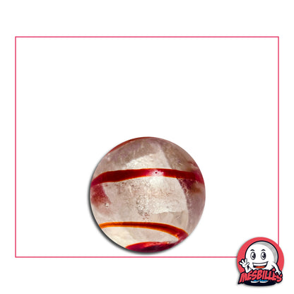 Bille Tourbillon Rouge 16 mm KimPlay Collector transparente avec spirales rouges
