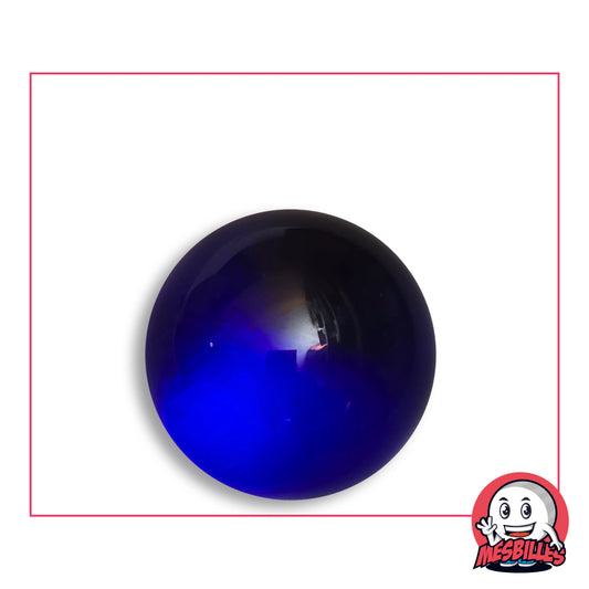 Bille verre de Bohême Loupe Bleu-Nuit en verre bleu nuit translucide et uni, vue de dessus, 25 mm de diamètre