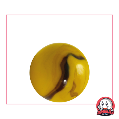 Murmeln Biene, opak, gelb mit braunen Streifen, 25 mm - MeineMurmeln