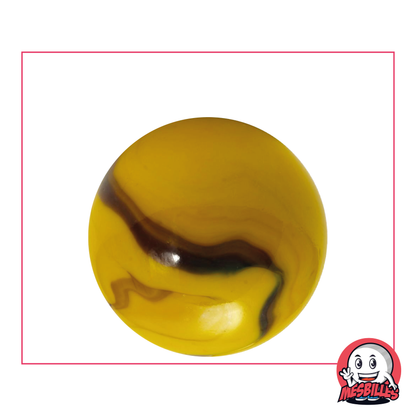 Murmeln Biene, opak, gelb mit braunen Streifen, 35 mm - MeineMurmeln