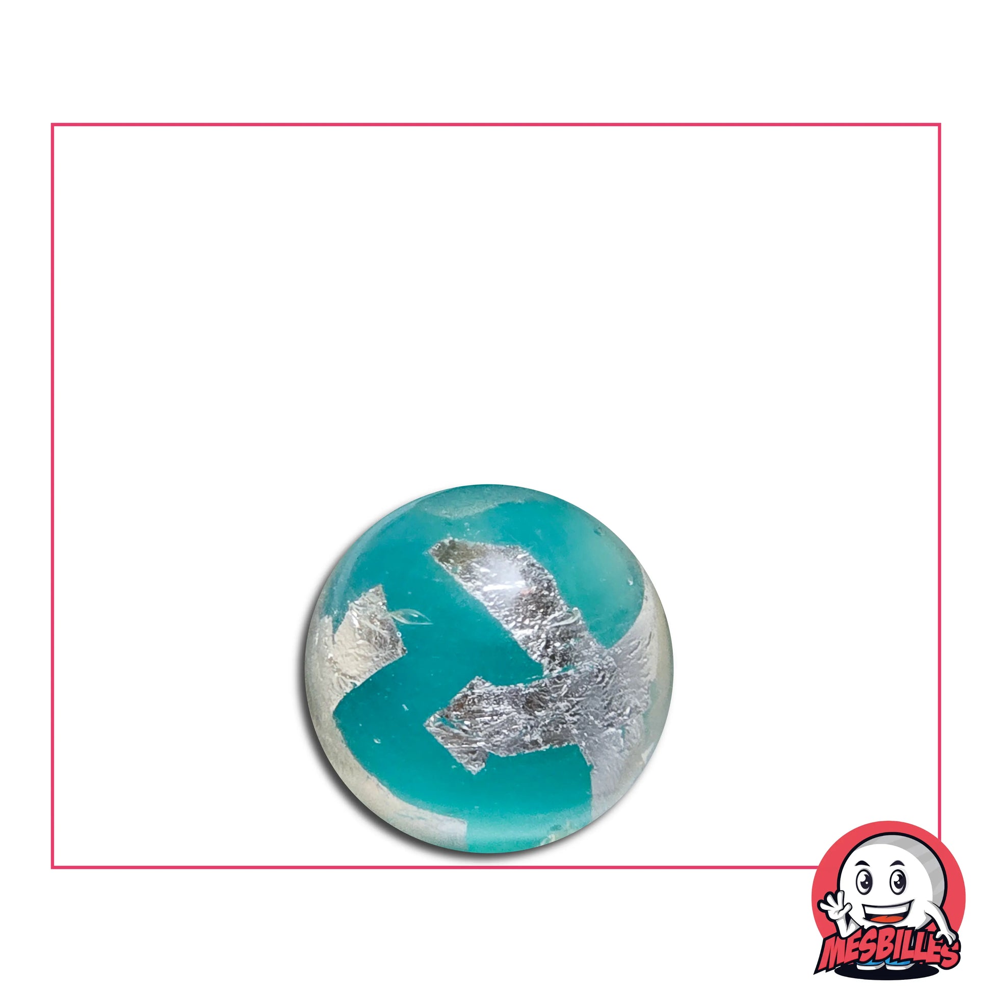 Bille d'Art Cage Argent Vert, bille de 16 mm