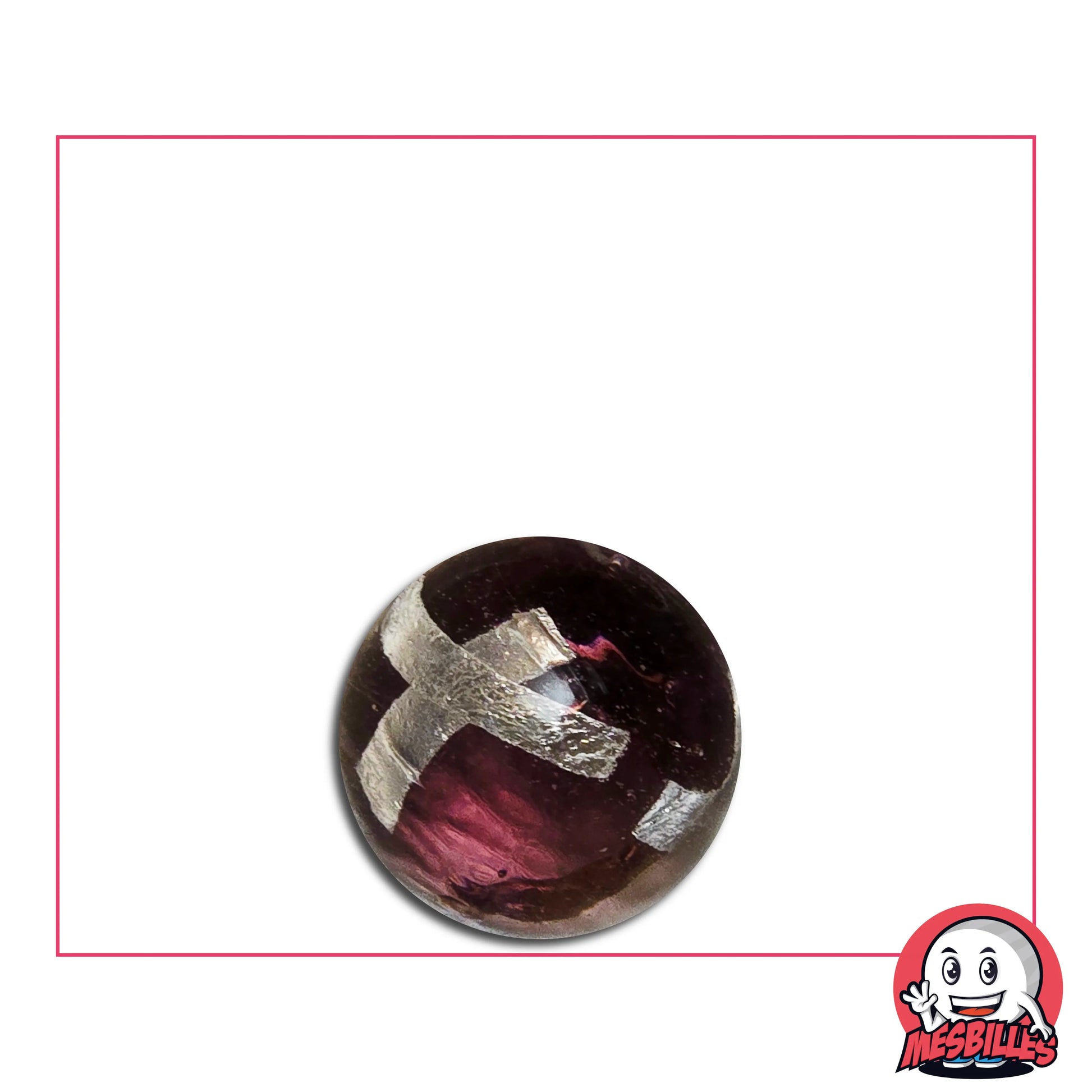 Bille d'Art Cage Argent Violet, bille de 16 mm
