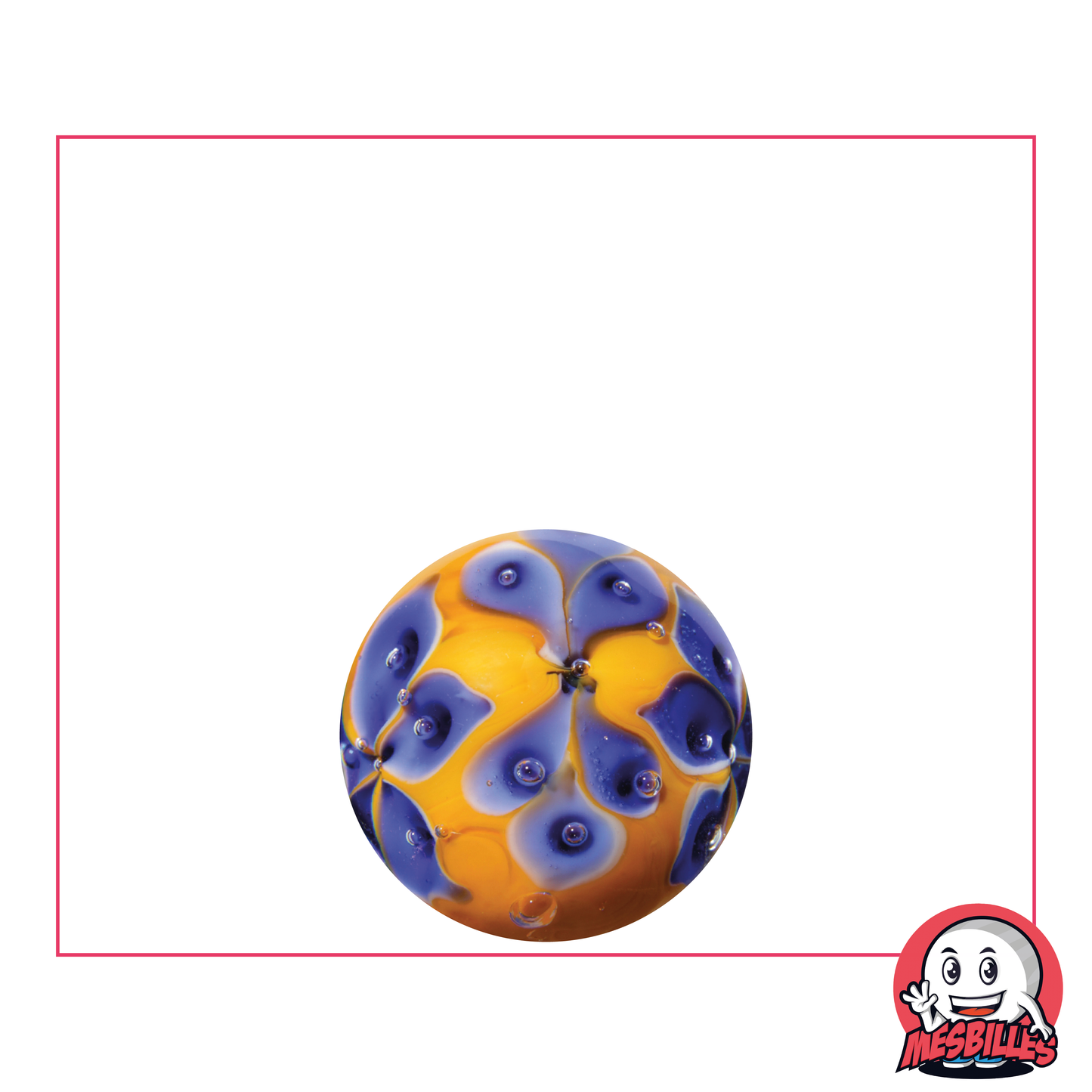 1 Murmel Kunst Krone Blühend Orange 16 mm