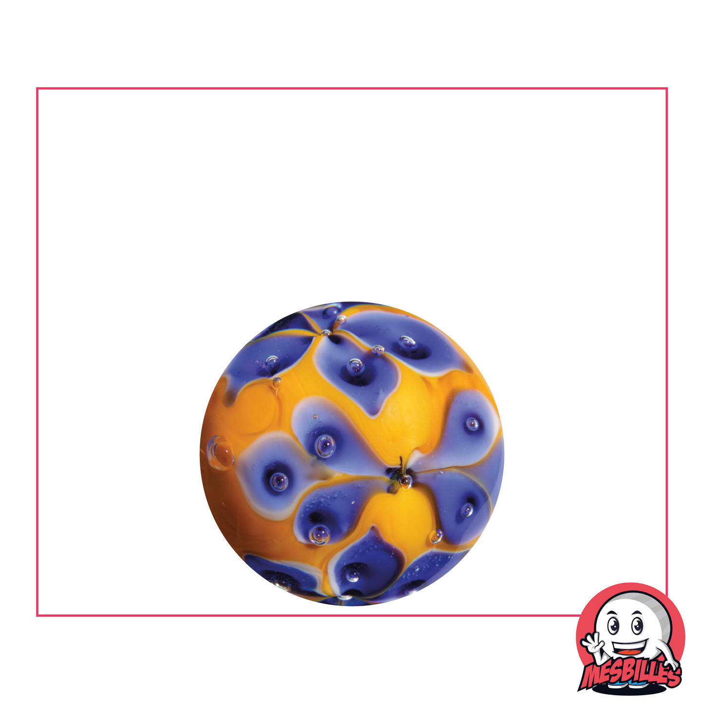 1 Murmel Kunst Krone Blühend Orange 22 mm