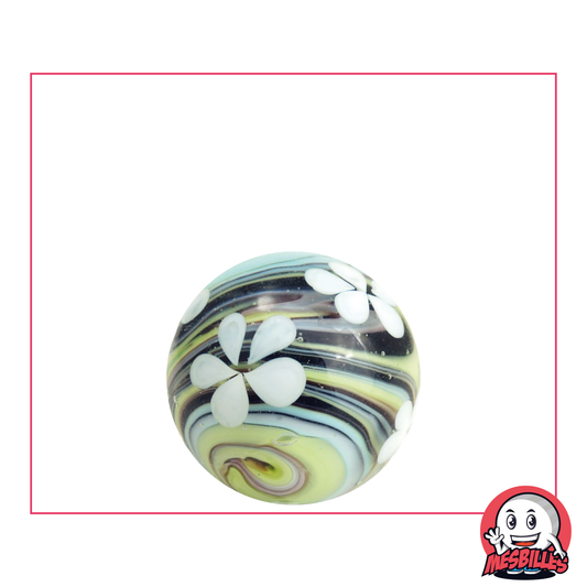 1 Bille Art Tornade Fleurie Noire 22 mm