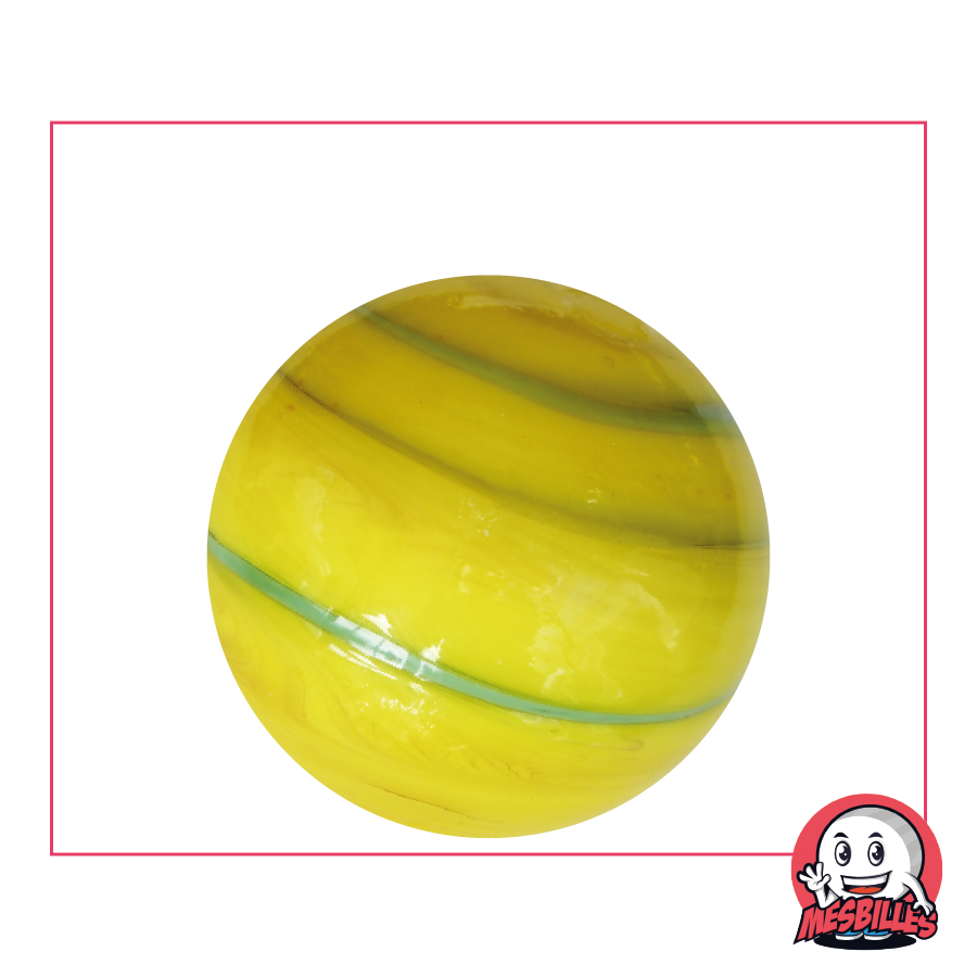 Bille Équinoxe Jaune et Vert Kim'Play 35 mm - MesBilles