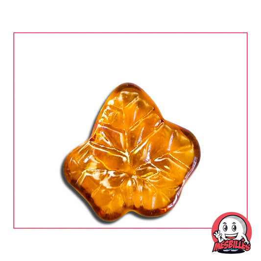 Bille plate Feuille d'érable en verre Brillant de Couleur, elle est utilisée pour décorer, jouer et collectionner.