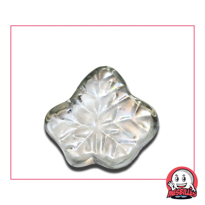 Bille plate Feuille d'érable en verre Brillant de Couleur Cristal qui elle est utilisée pour décorer, jouer et collectionner.