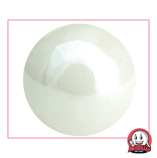Grosse bille Glossy Blanc de 50 mm, sphère de verre blanc opaque au reflet nacré
