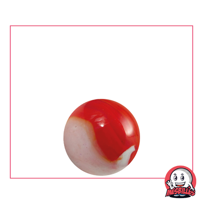 Bille Junon 16 mm Orange avec traces de blanc - MesBilles