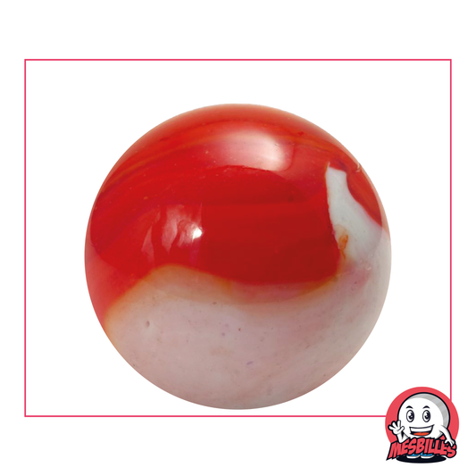 Murmeln Junon 35 mm Orange mit weißen Spuren - MeineMurmeln