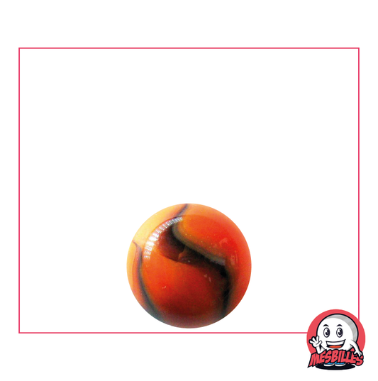 Bille Jupiter 14 mm de couleur Orange striée de Marron - MesBilles