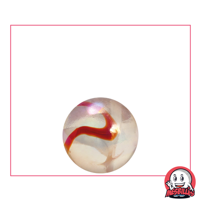 Murmeln Limonade 16 mm, eine durchscheinende orange-rosa Murmeln mit orangefarbenem Bernstein - MeineMurmeln